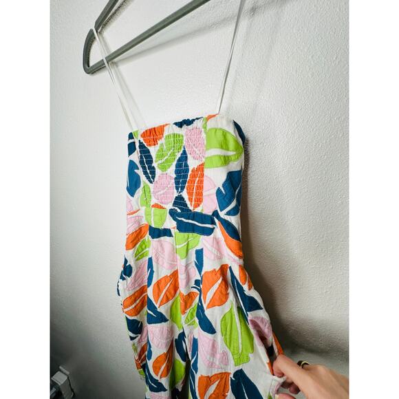 The Odells Ellie Multi-Color Leaf Print Bustier Jumpsuit  2 - Picture 12 of 16